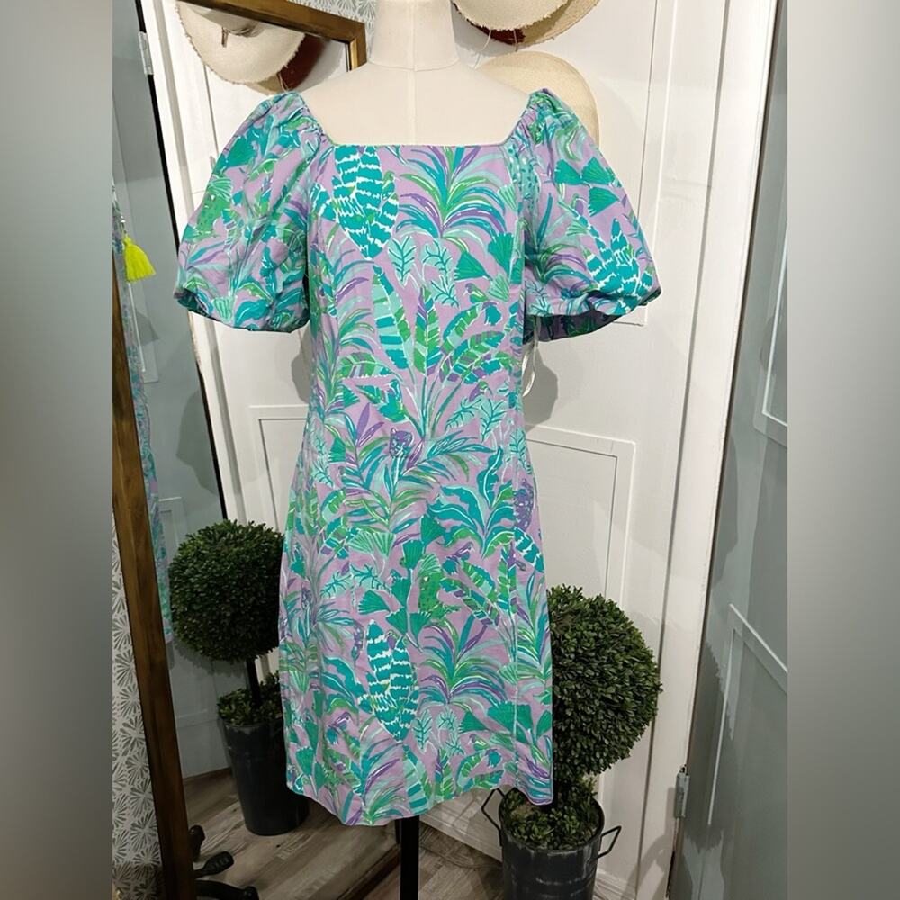 Lilly Pulitzer Lettie Short Sleeve Dress Purple Iris On the Chase Size 10 - Picture 2 of 8